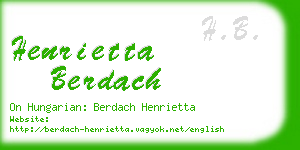 henrietta berdach business card